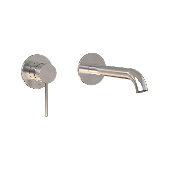 Linea Wall Mounted Basin / Bath Mixer - Brushed Nickel