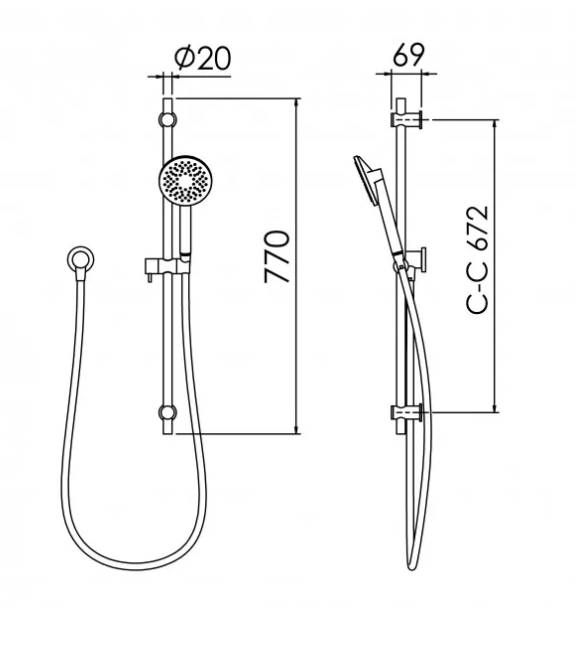 Linea Aerlux® Slide Shower